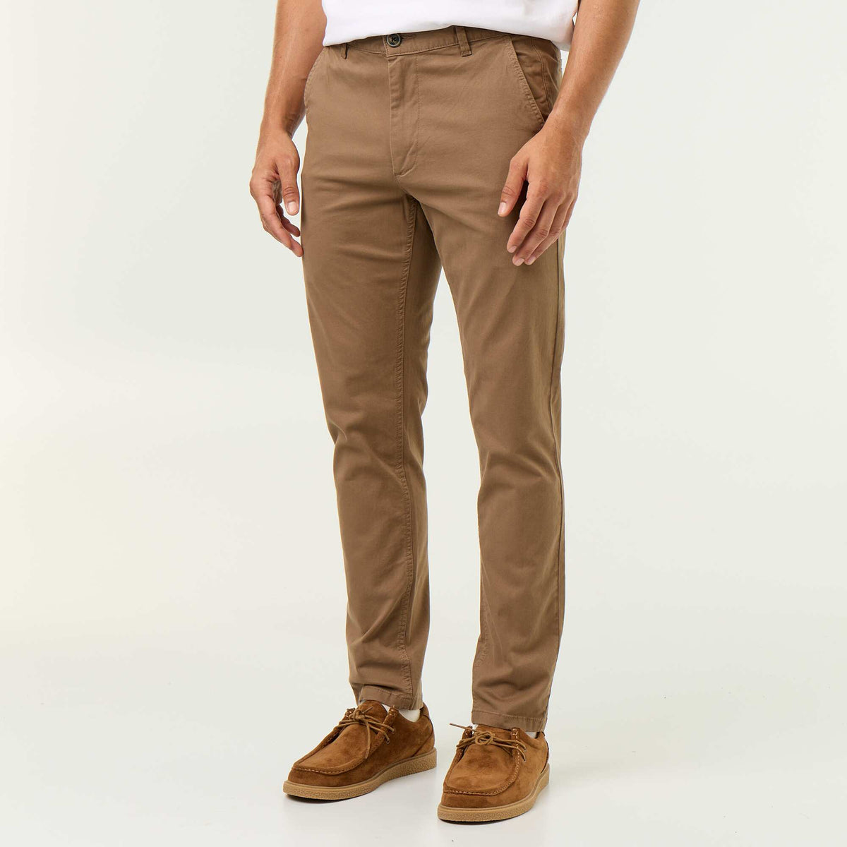 Pantalon chino slim MARRON