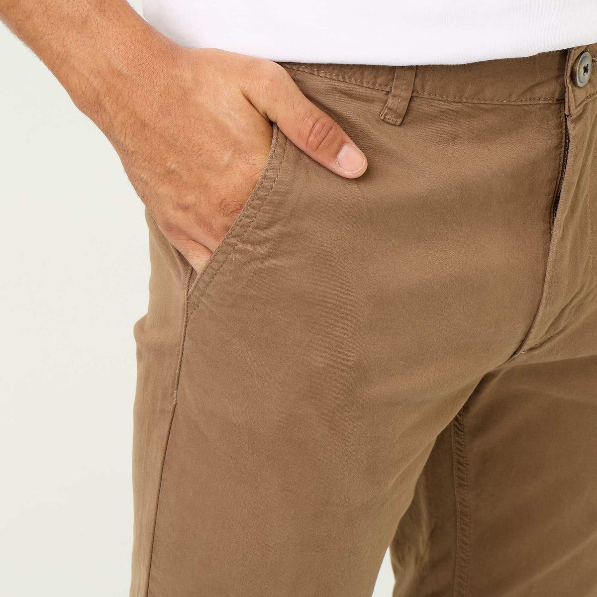 Pantalon chino slim MARRON