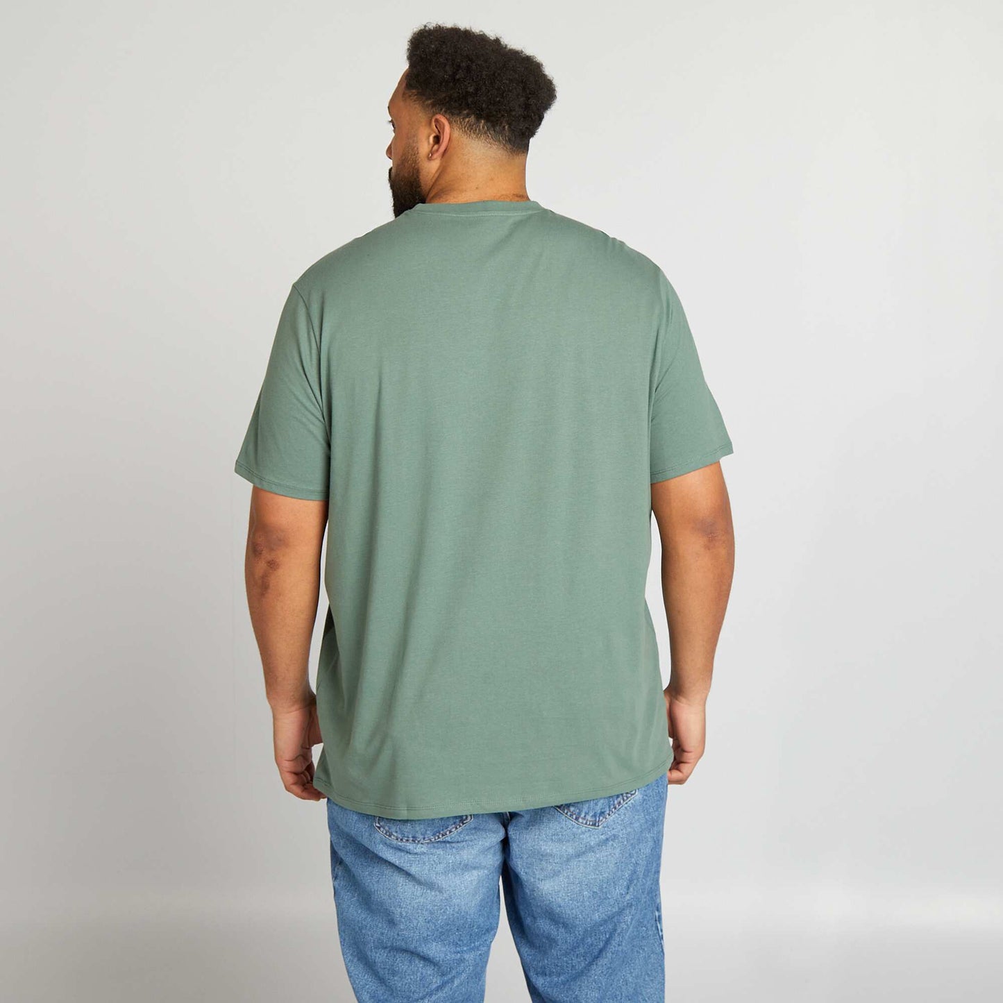 T-shirt uni en maille jersey Vert forêt