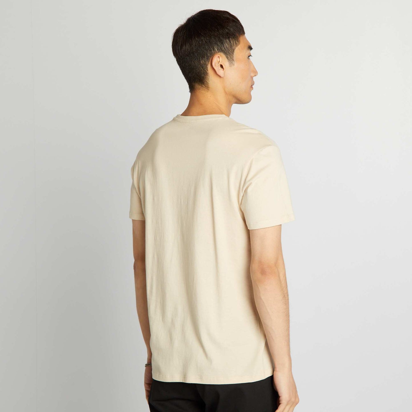 T-shirt droit en jersey uni beige