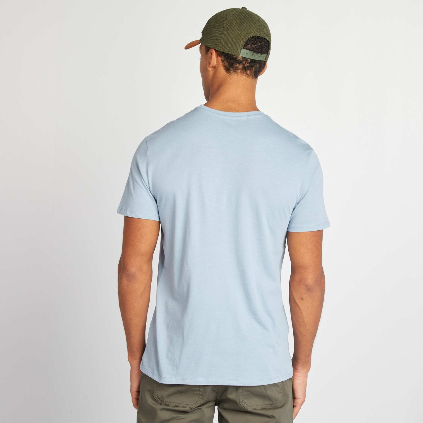 T-shirt droit en jersey uni BLEU