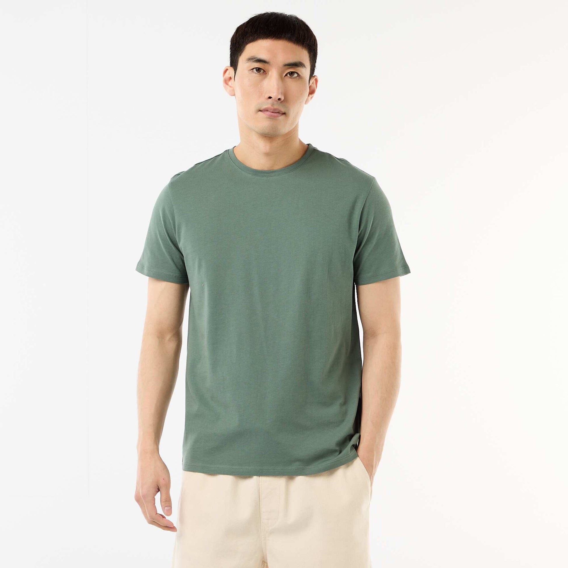 T-shirt droit en jersey uni VERT