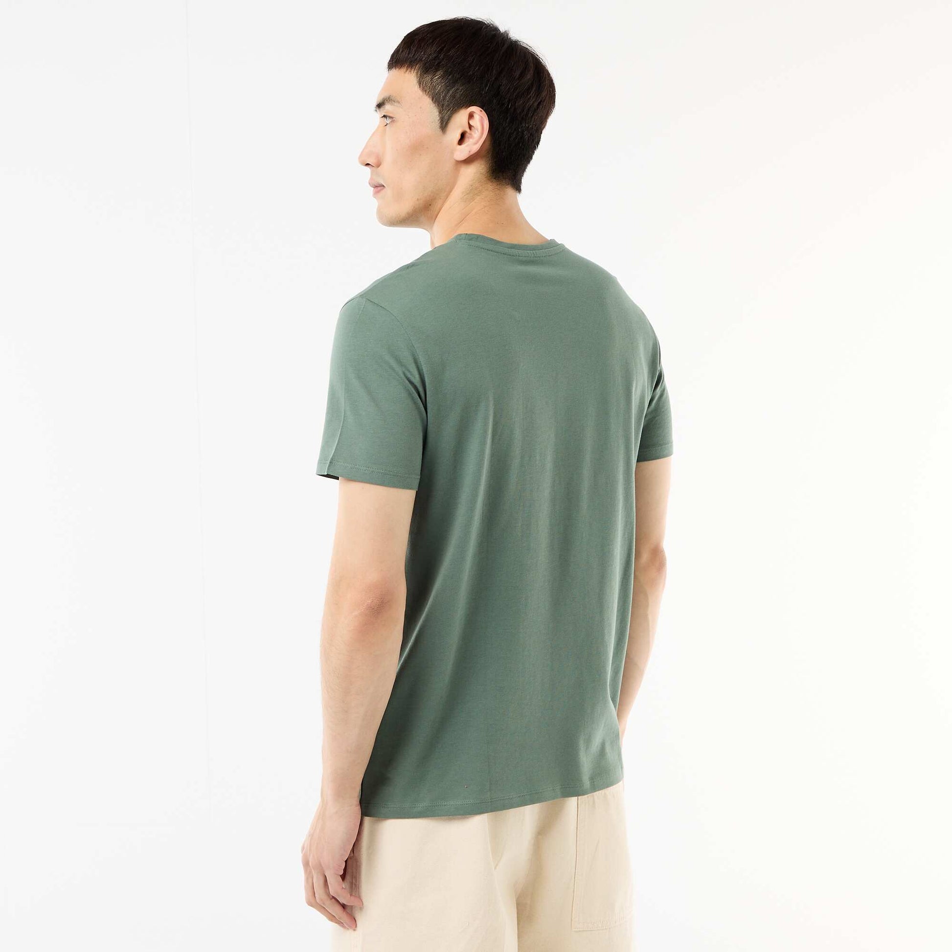 T-shirt droit en jersey uni VERT