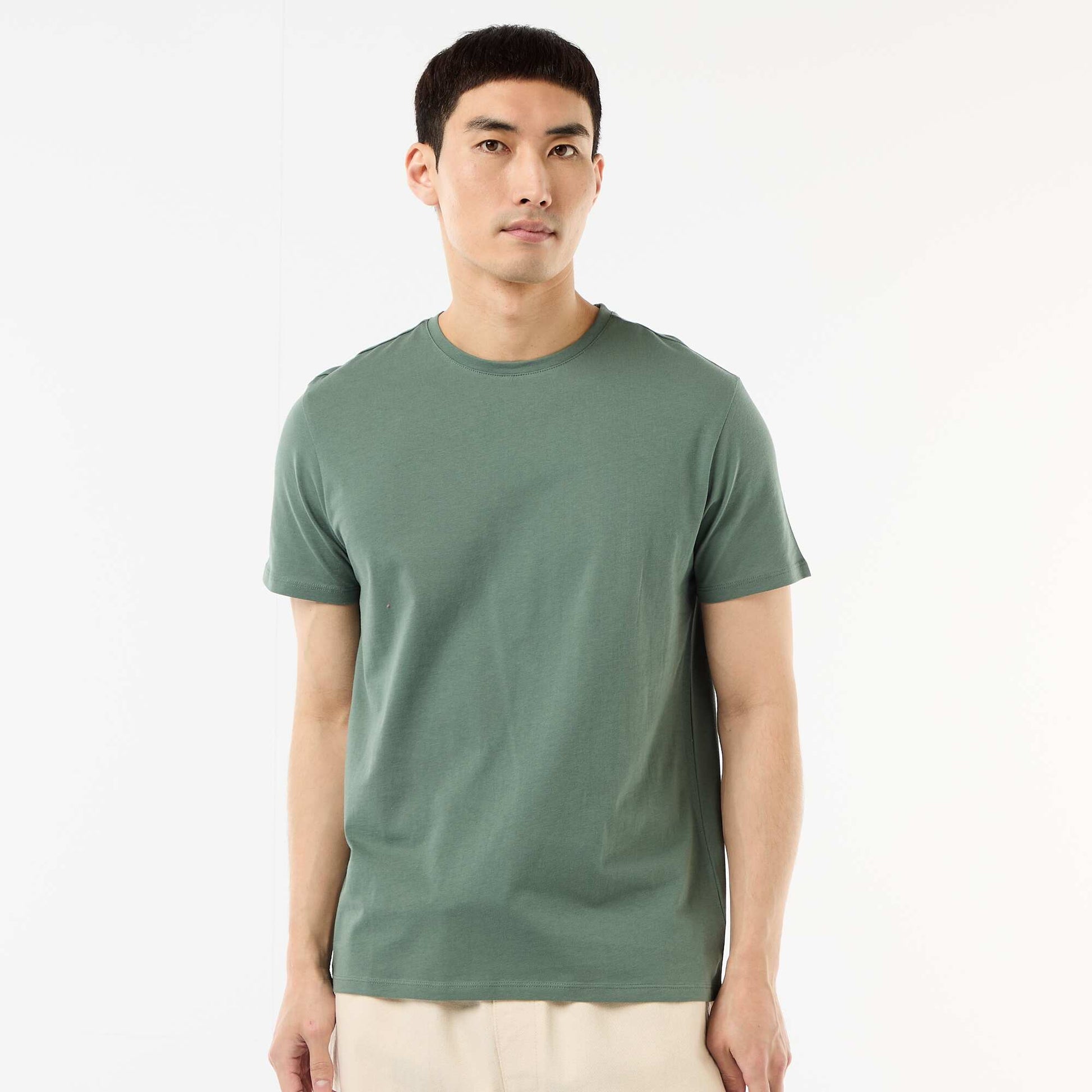 T-shirt droit en jersey uni VERT