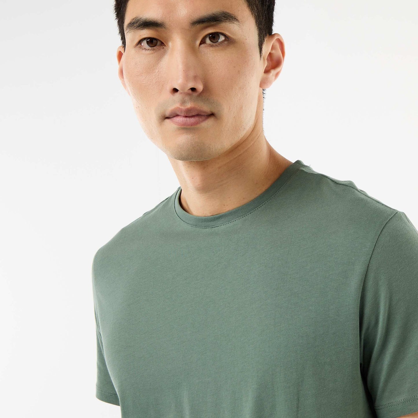 T-shirt droit en jersey uni VERT