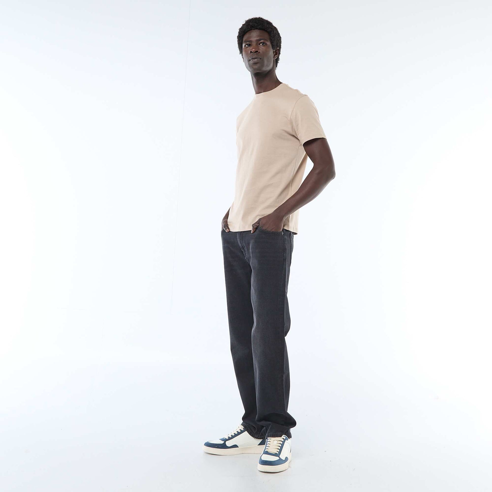 T-shirt droit en jersey uni BEIGE