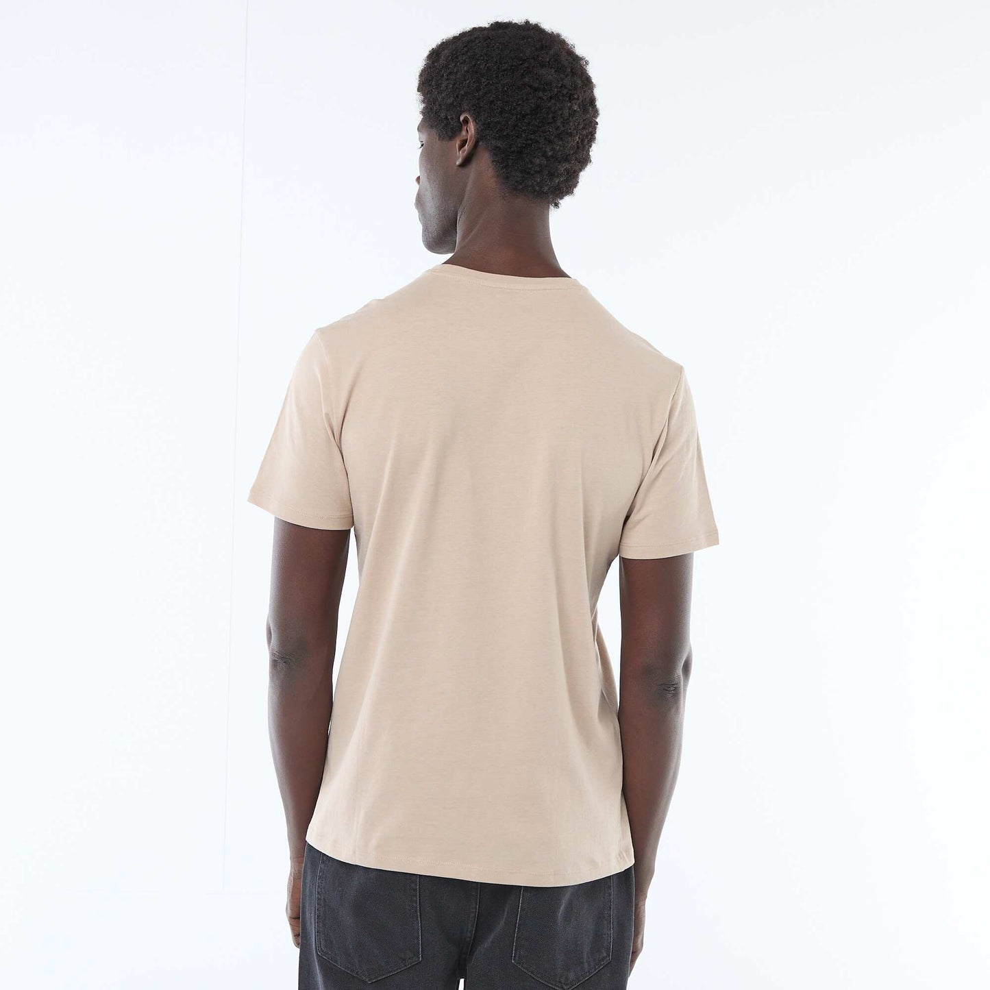 T-shirt droit en jersey uni BEIGE