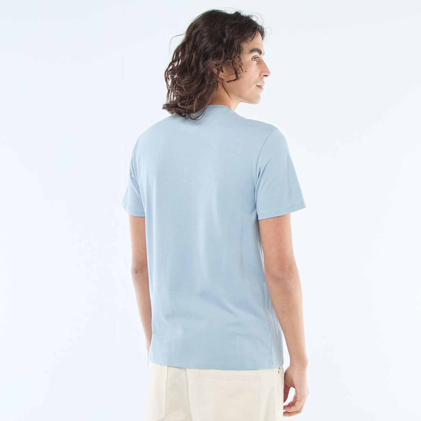 T-shirt droit en jersey uni BLEU
