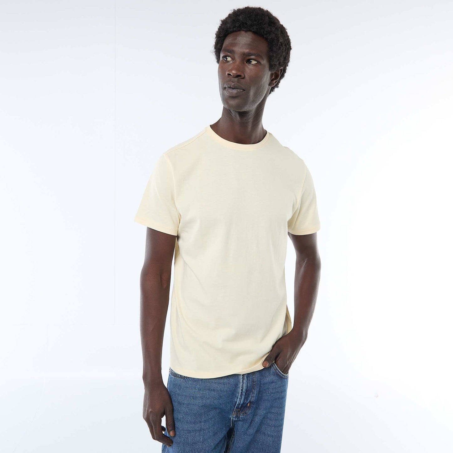 T-shirt droit en jersey uni JAUNE