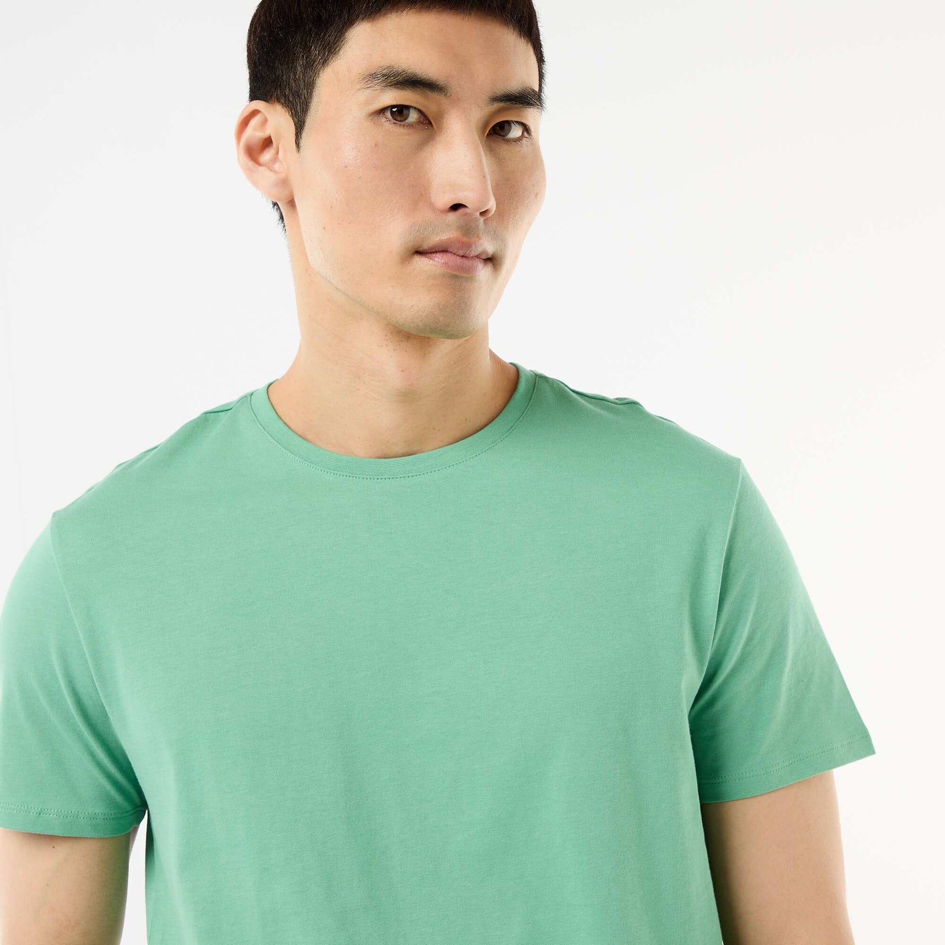 T-shirt droit en jersey uni VERT