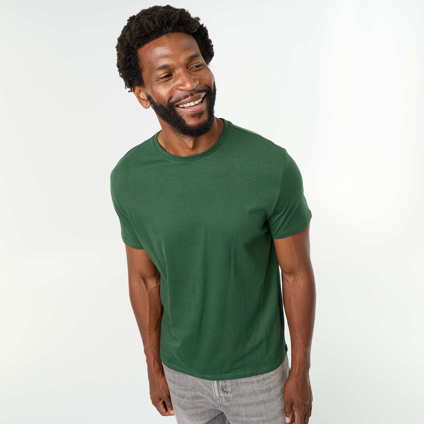 T-shirt droit en jersey uni VERT