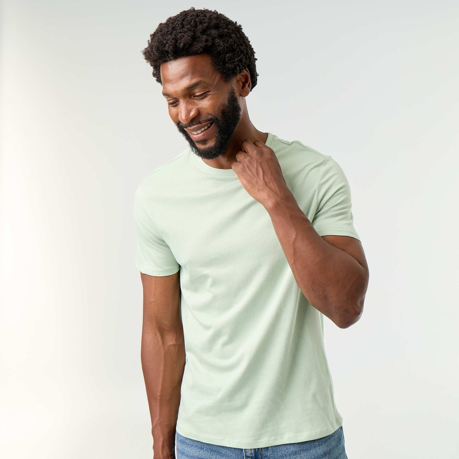 T-shirt droit en jersey uni VERT