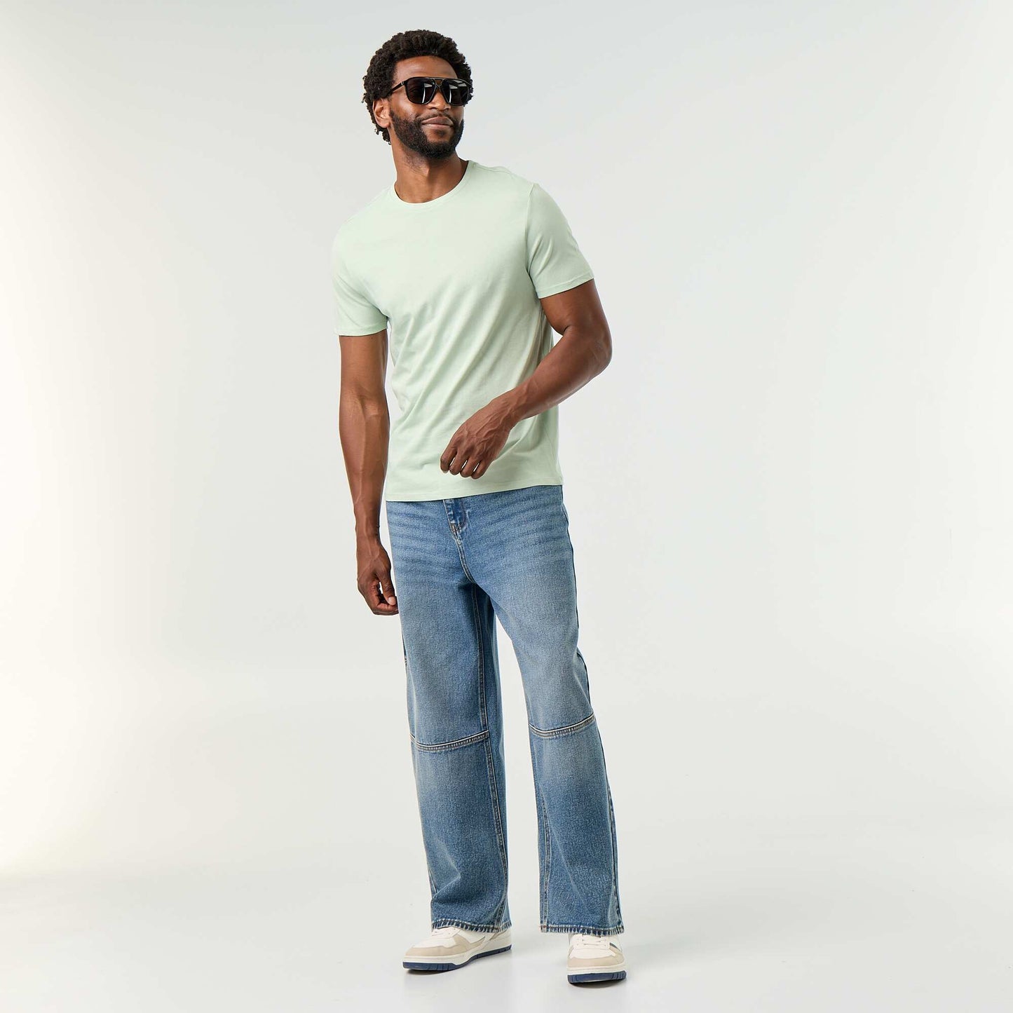 T-shirt droit en jersey uni VERT