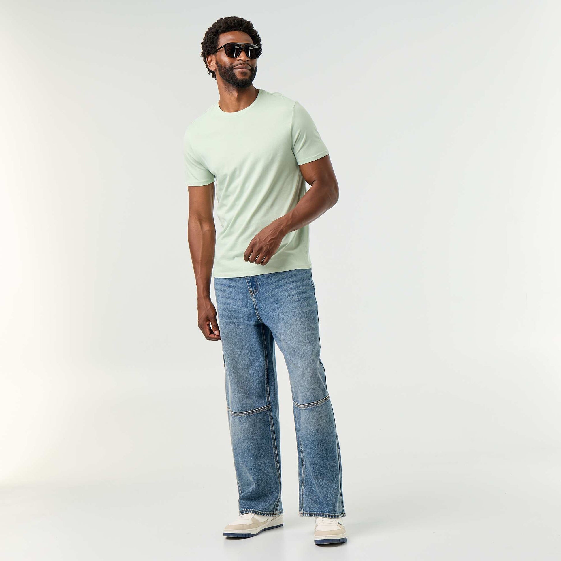 T-shirt droit en jersey uni VERT