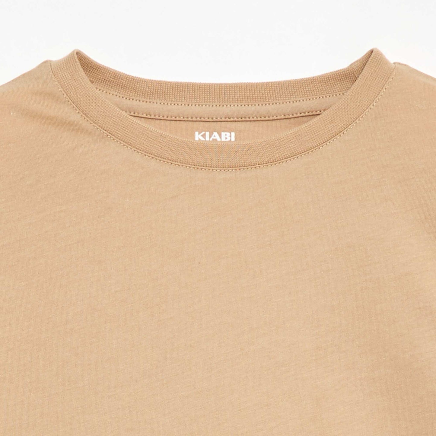 T-shirt basique en jersey uni BEIGE