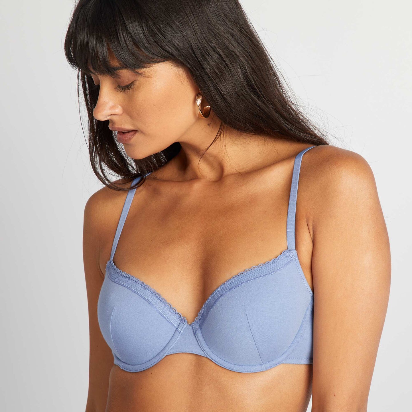 Soutien-gorge paddé coton Bleu