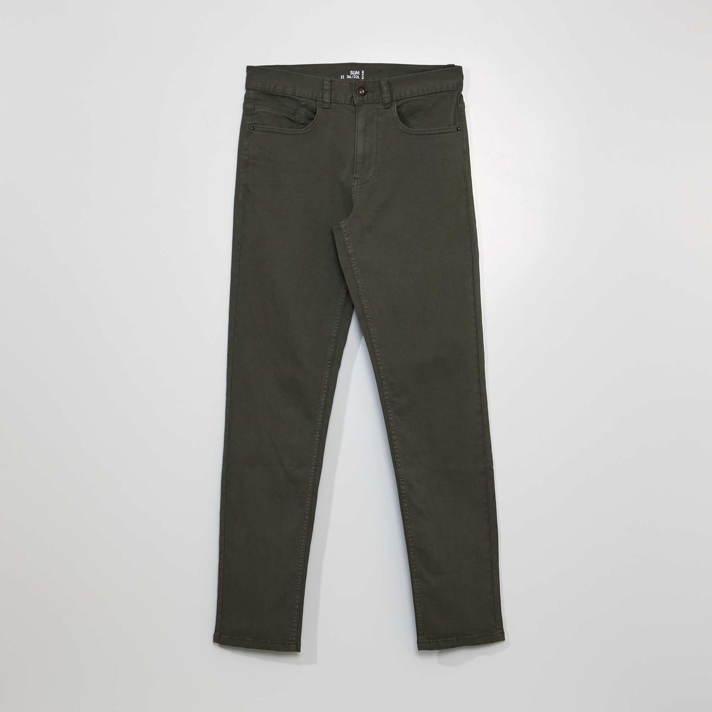 Chino slim 5 poches - L32 kaki