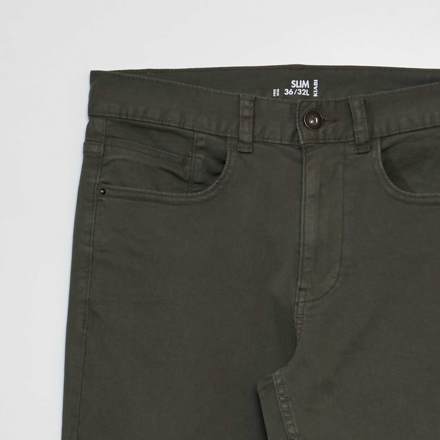 Chino slim 5 poches - L32 kaki