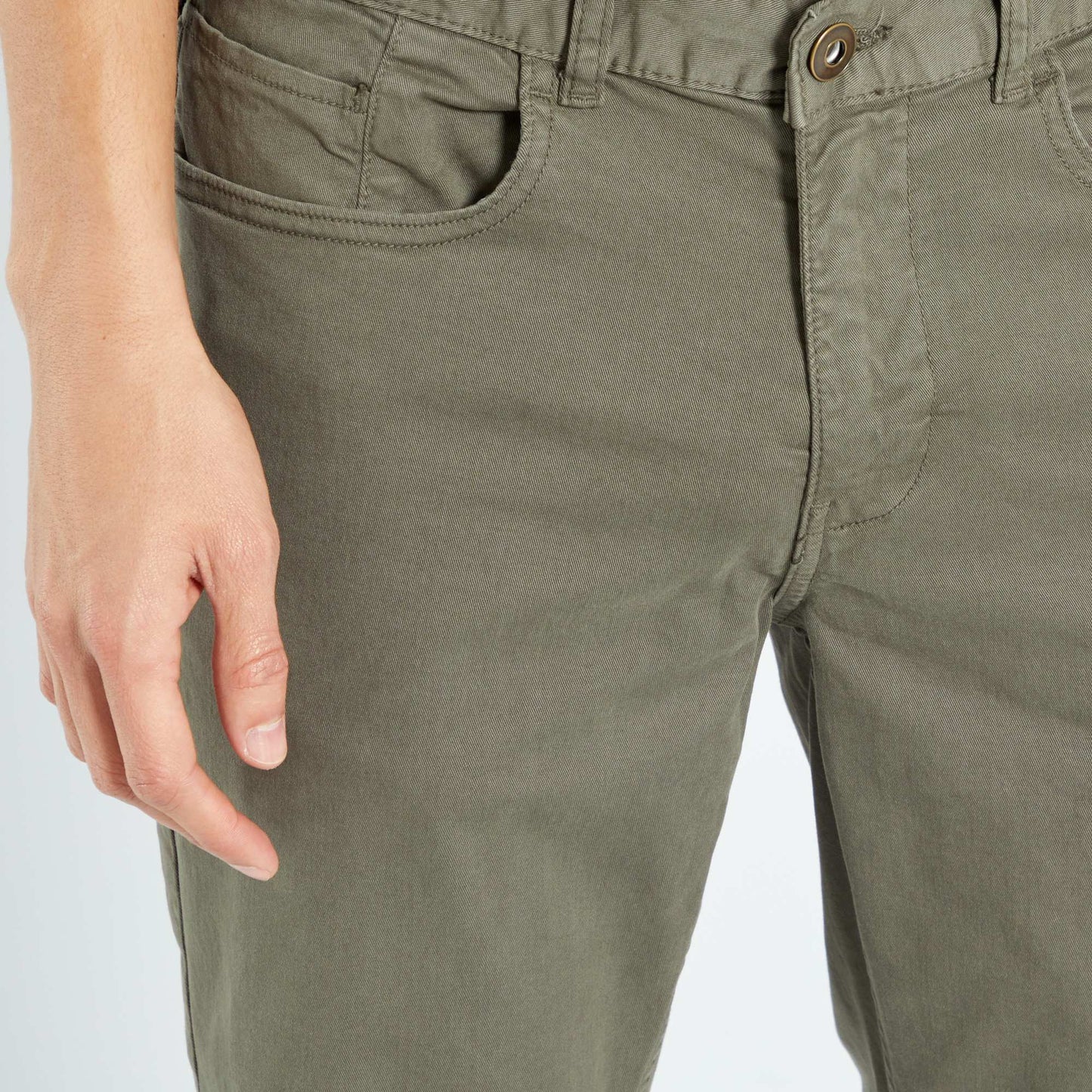 Chino slim 5 poches - L32 kaki