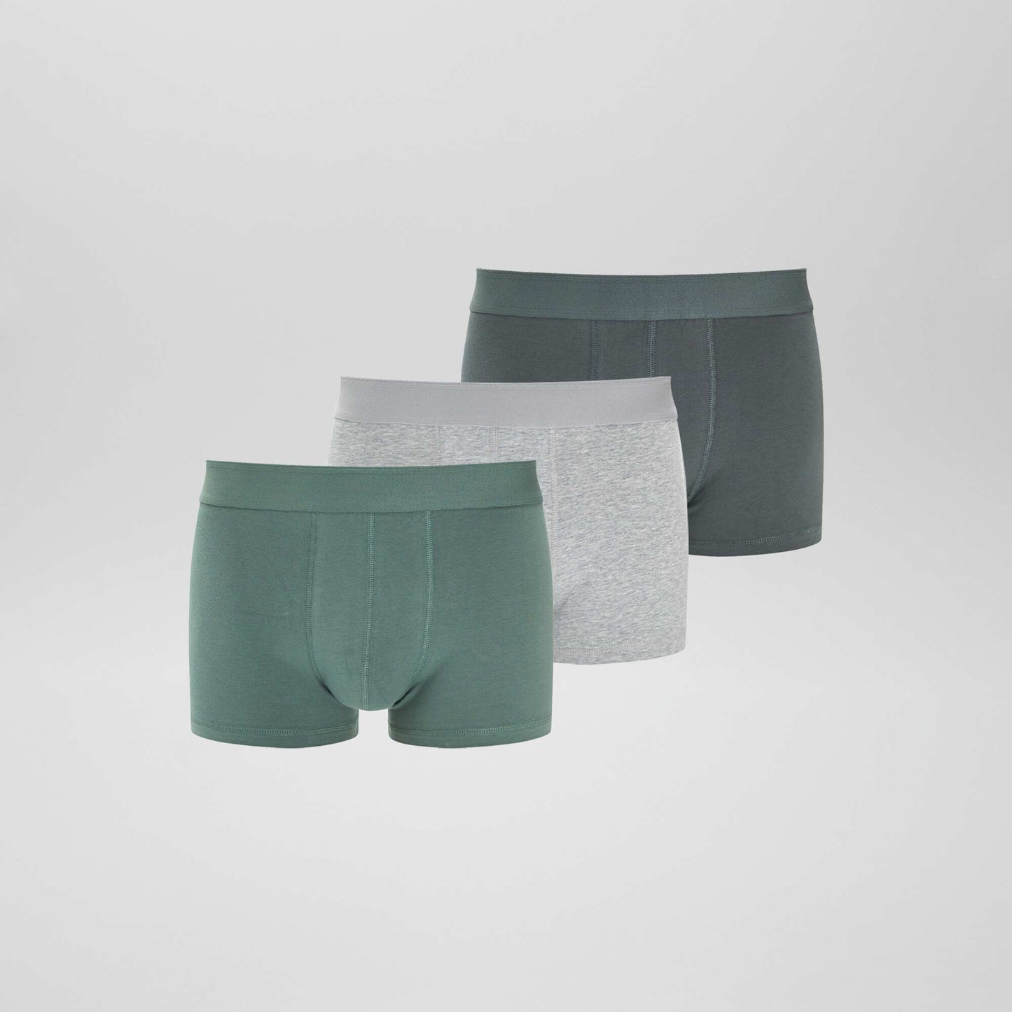 Lot de 3 boxers unis Kaki