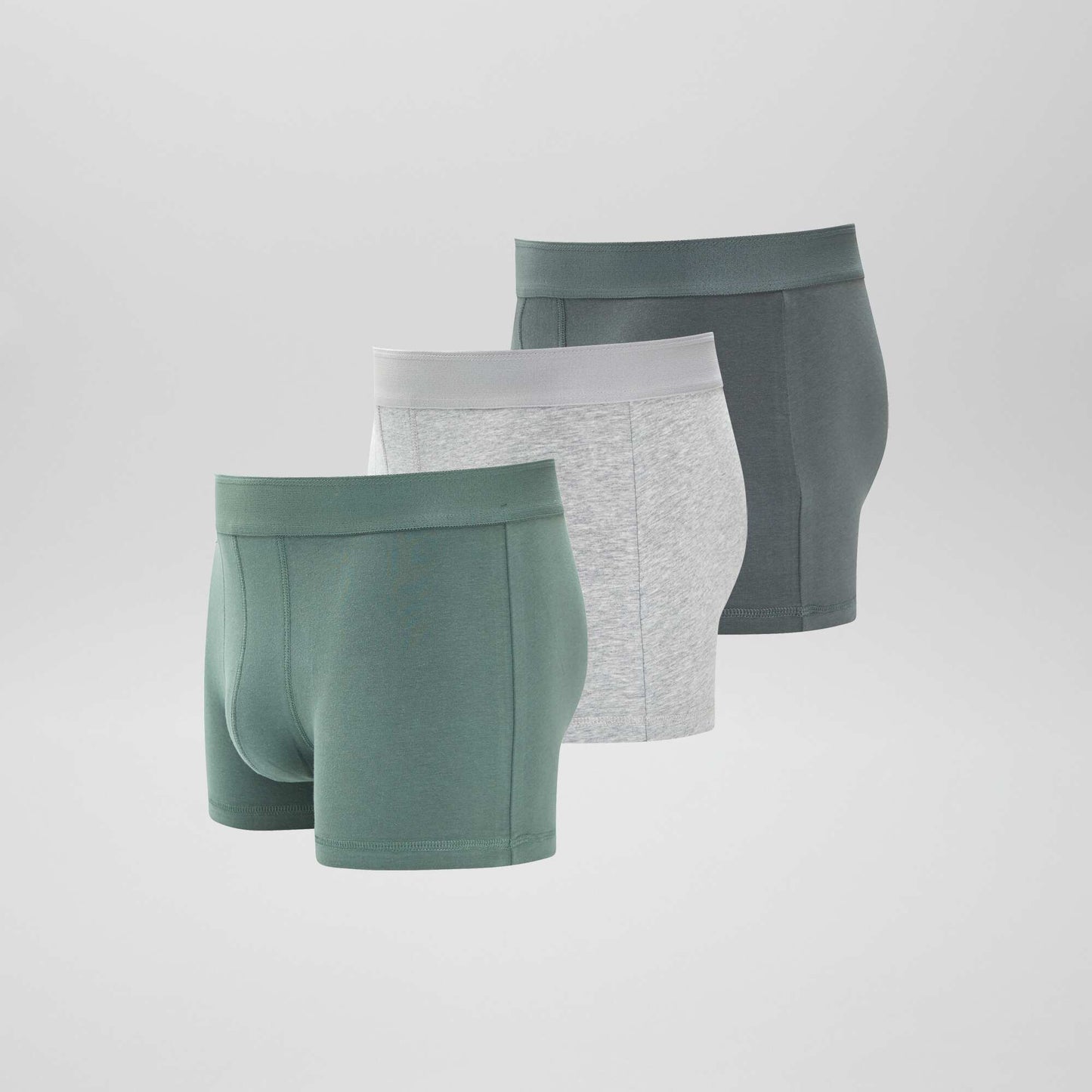 Lot de 3 boxers unis Kaki