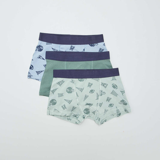 Lot de 3 boxers Vert/bleu