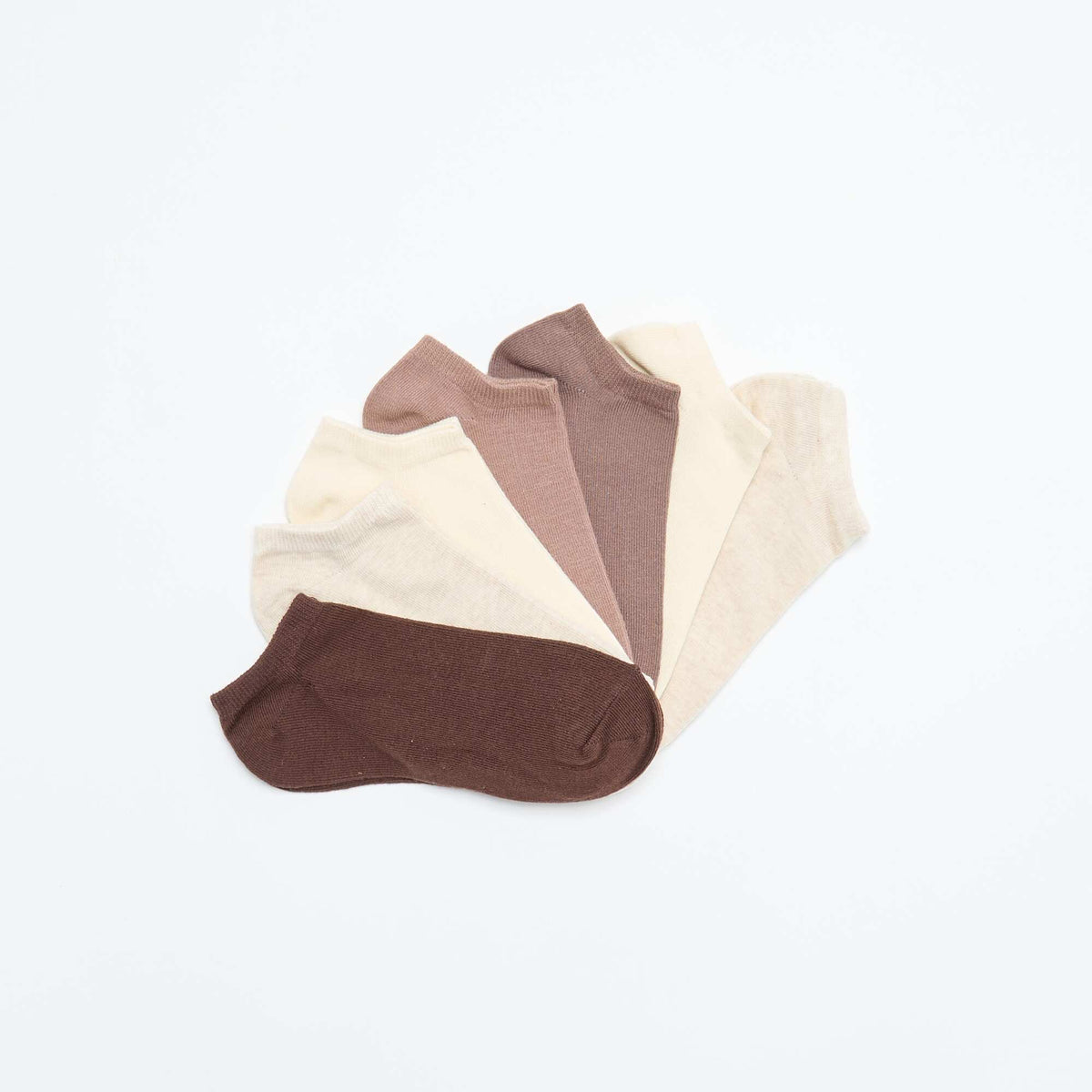 Lot de 7 paires de chaussettes invisibles MARRON