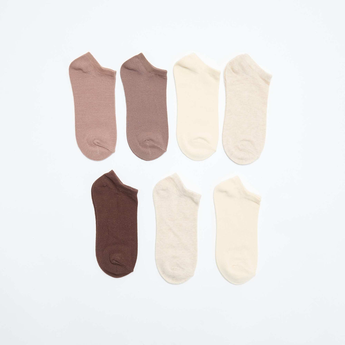 Lot de 7 paires de chaussettes invisibles MARRON