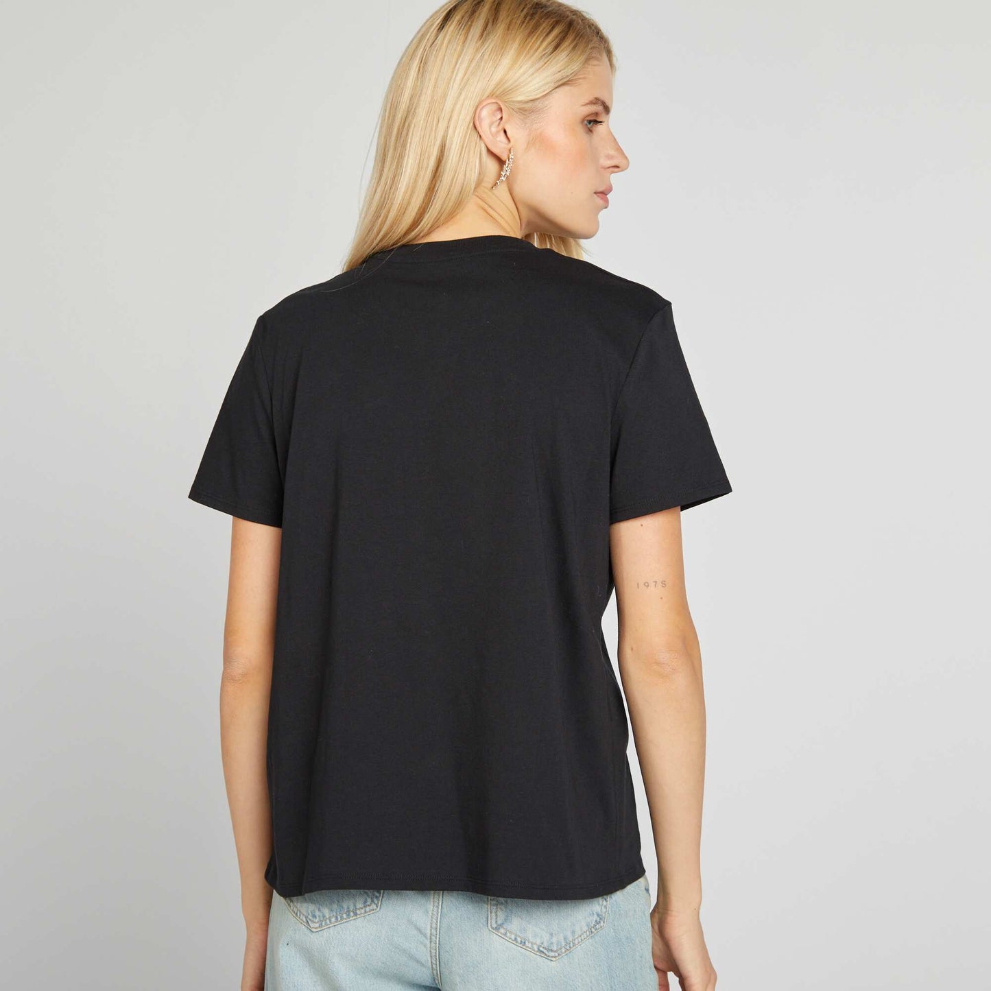 T-shirt uni en jersey NOIR