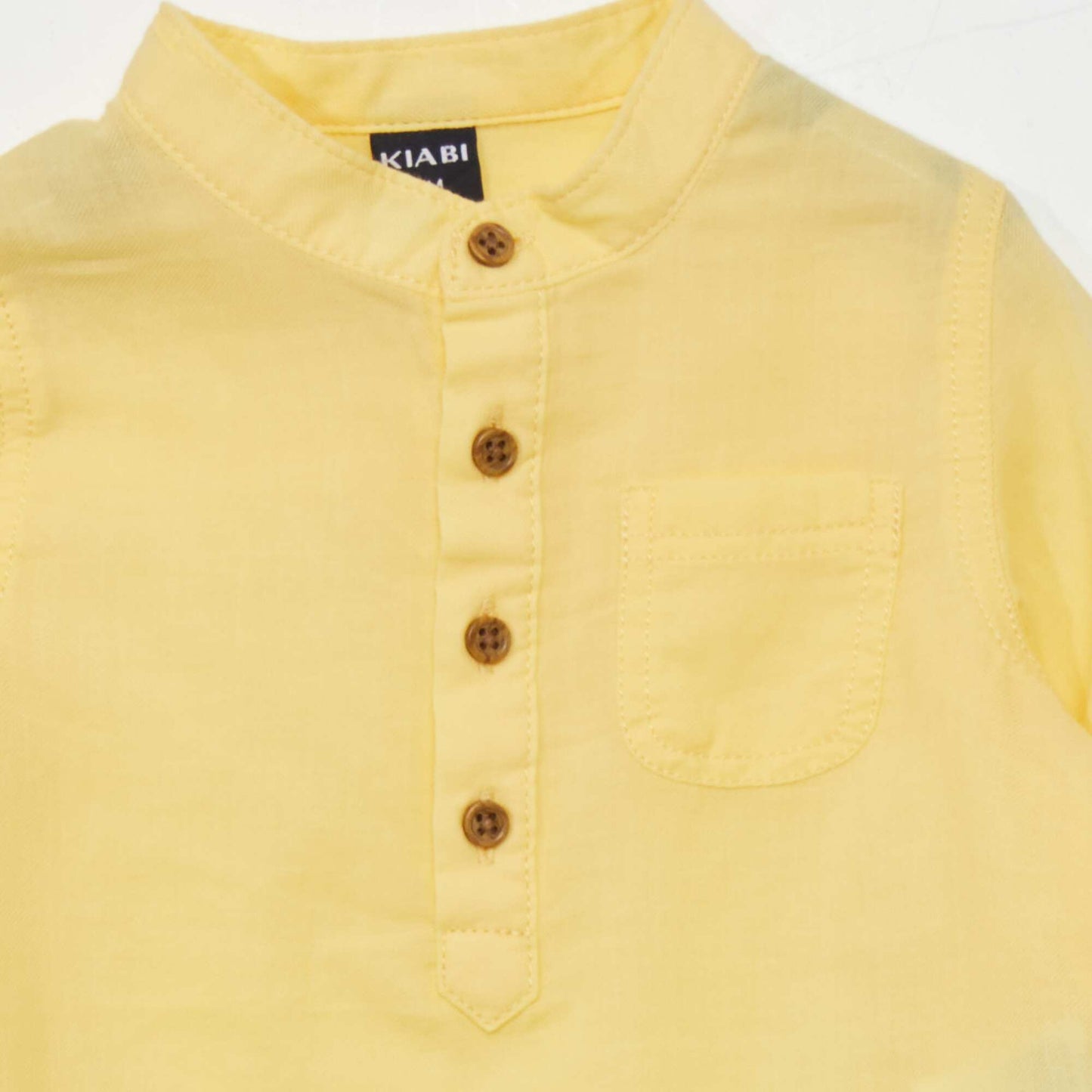 Chemise col tunisien Jaune