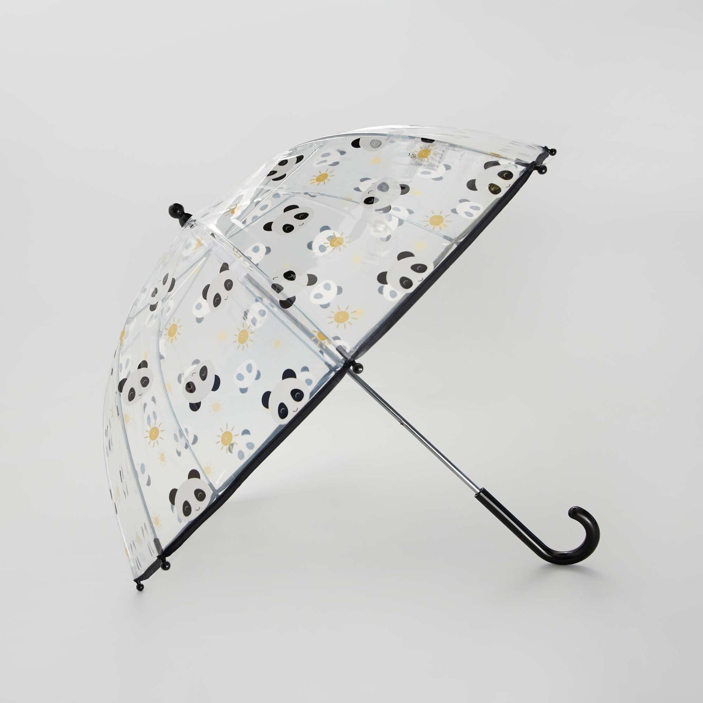 Parapluie transparent 'Panda' noir