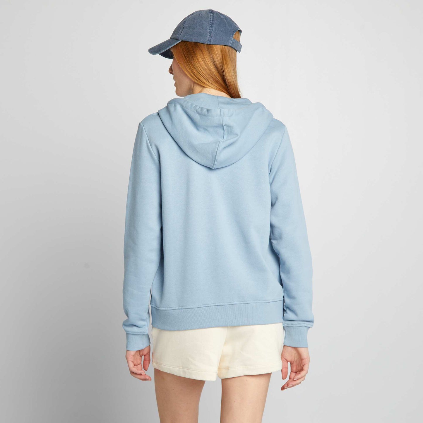 Sweat zippé à capuche Bleu