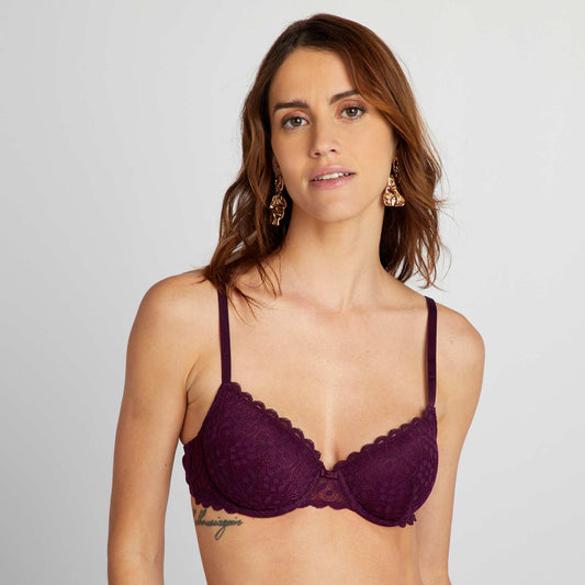 Soutien-gorge paddé dentelle Violet