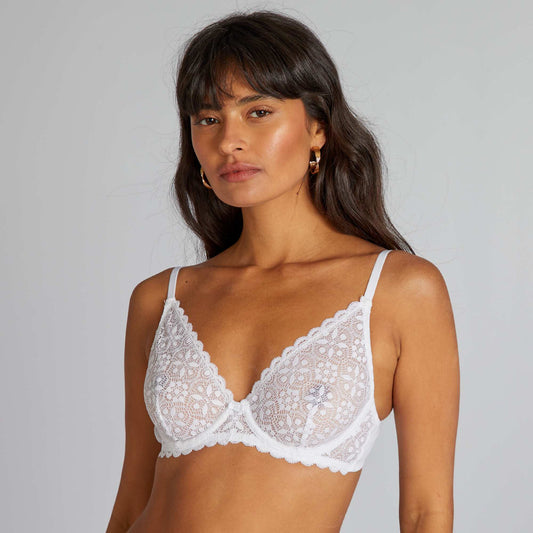 Soutien-gorge corbeille dentelle Blanc