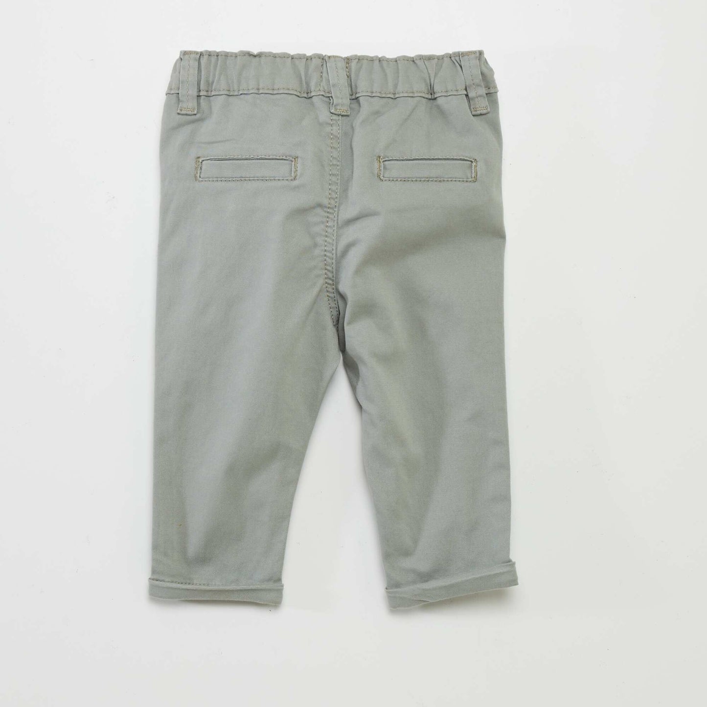 Pantalon chino uni Vert olive