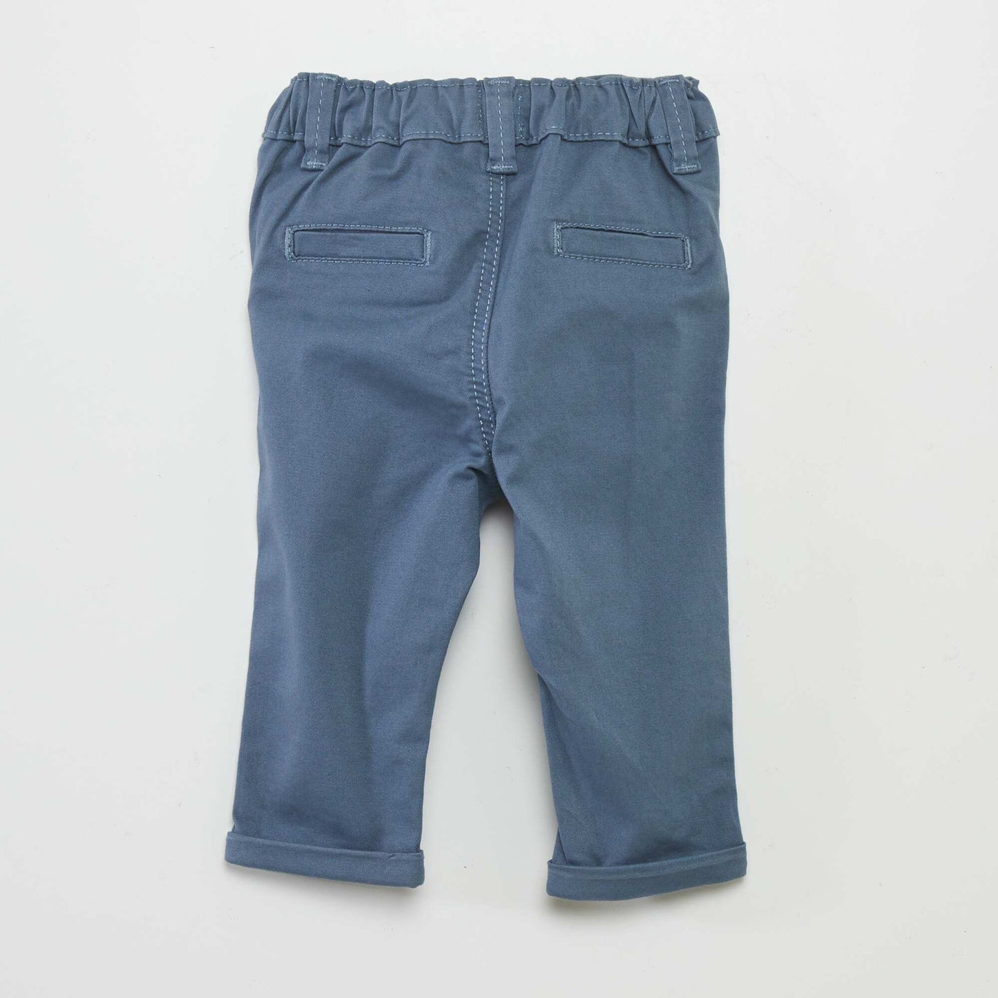 Pantalon chino uni Bleu gris