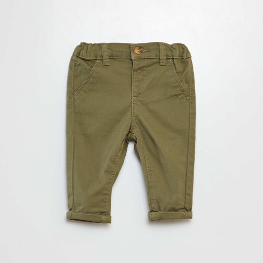 Pantalon chino uni VERT