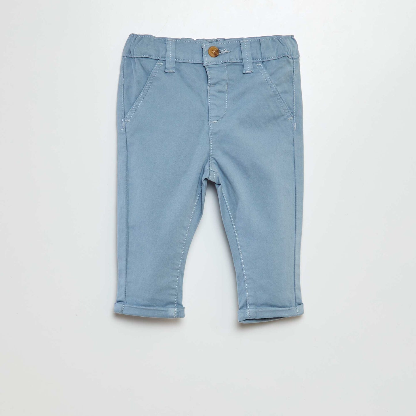 Pantalon chino uni Bleu