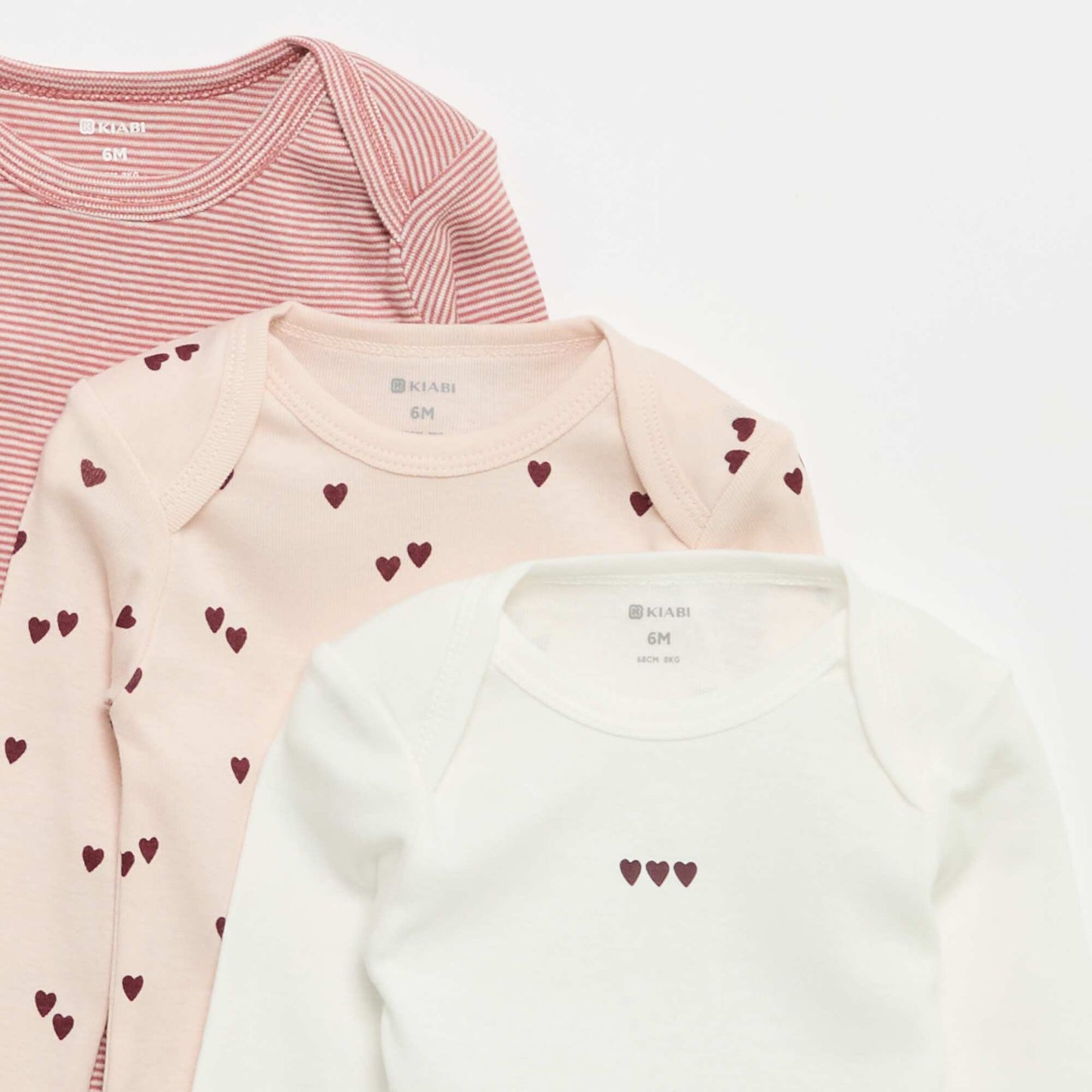 Lot de 3 bodies manches longues ROSE