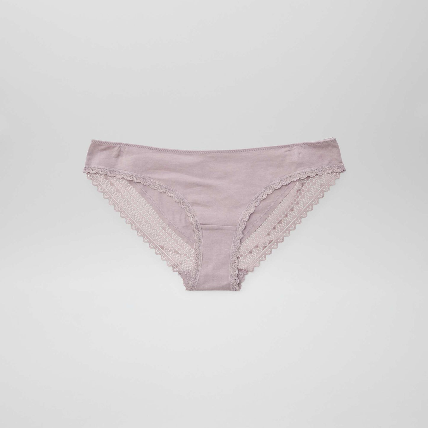 Lot de 3 culottes coton dentelle ROSE/GRIS/BLANC