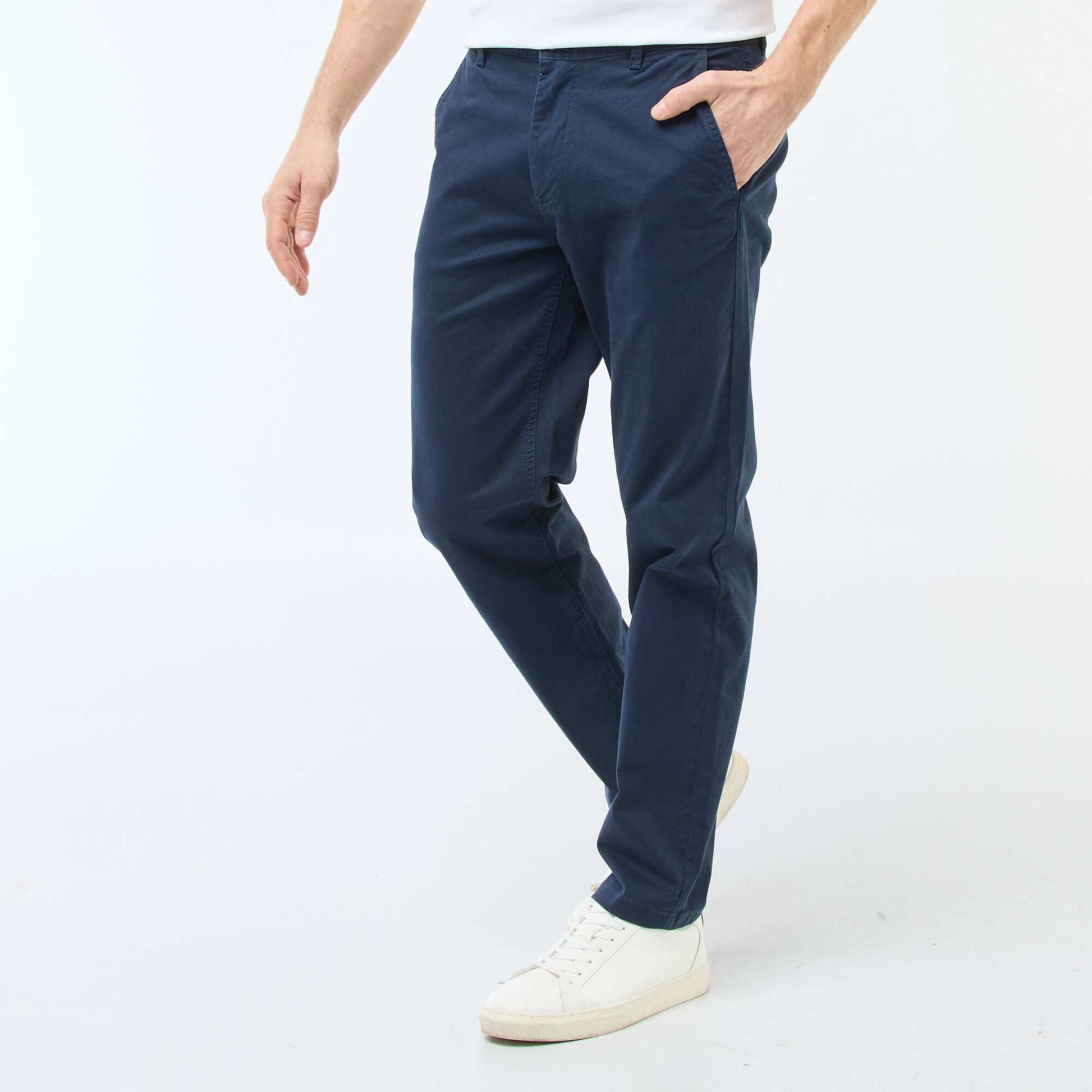 Pantalon chino regular - L32 BLEU MARINE