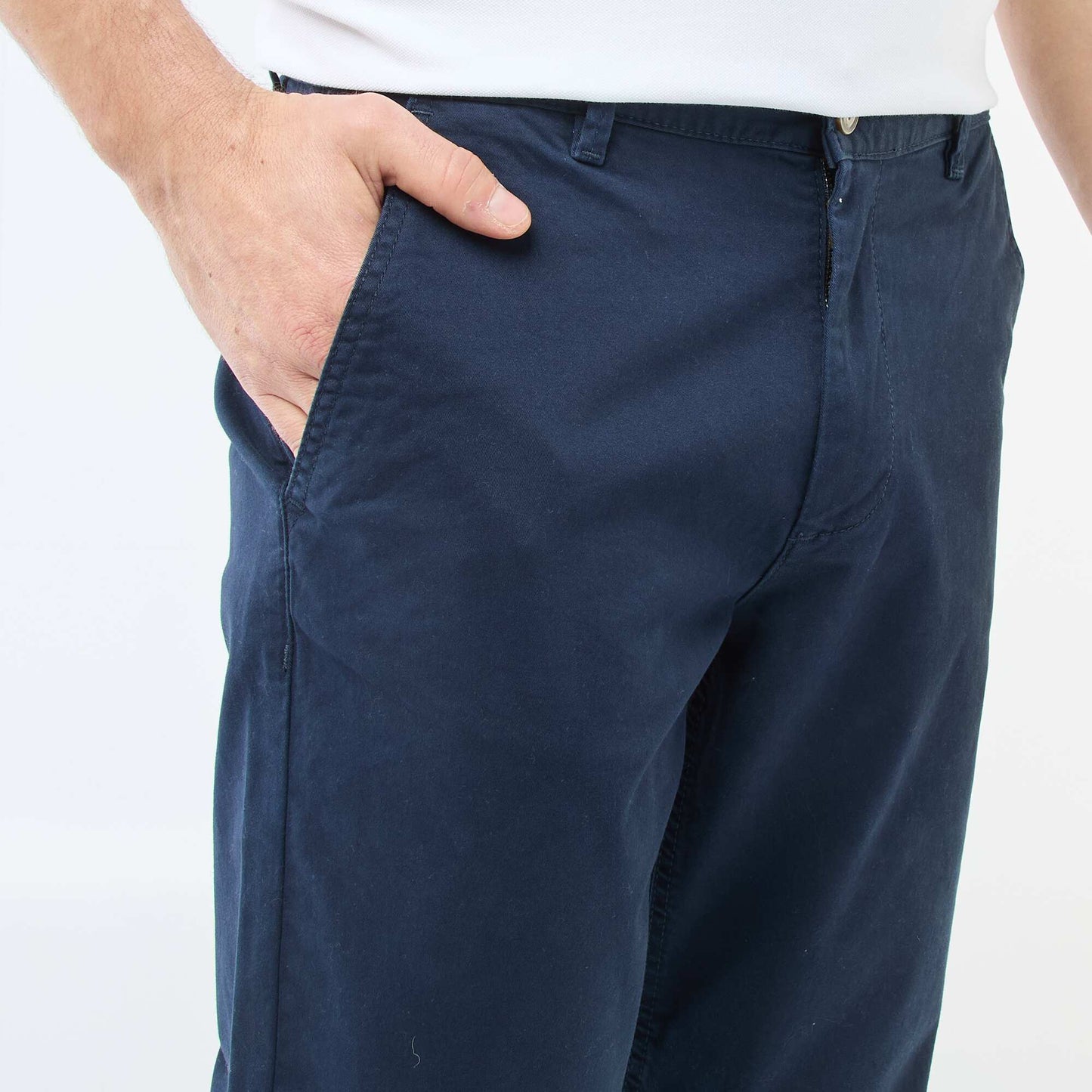 Pantalon chino regular - L32 BLEU MARINE