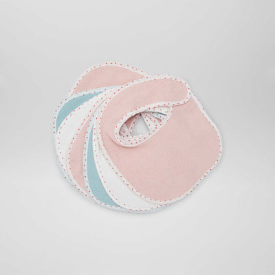 Lot de 7 bavoirs éponge à scratch Rose