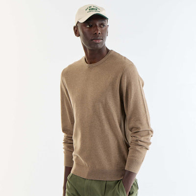 Pull uni à col rond BEIGE