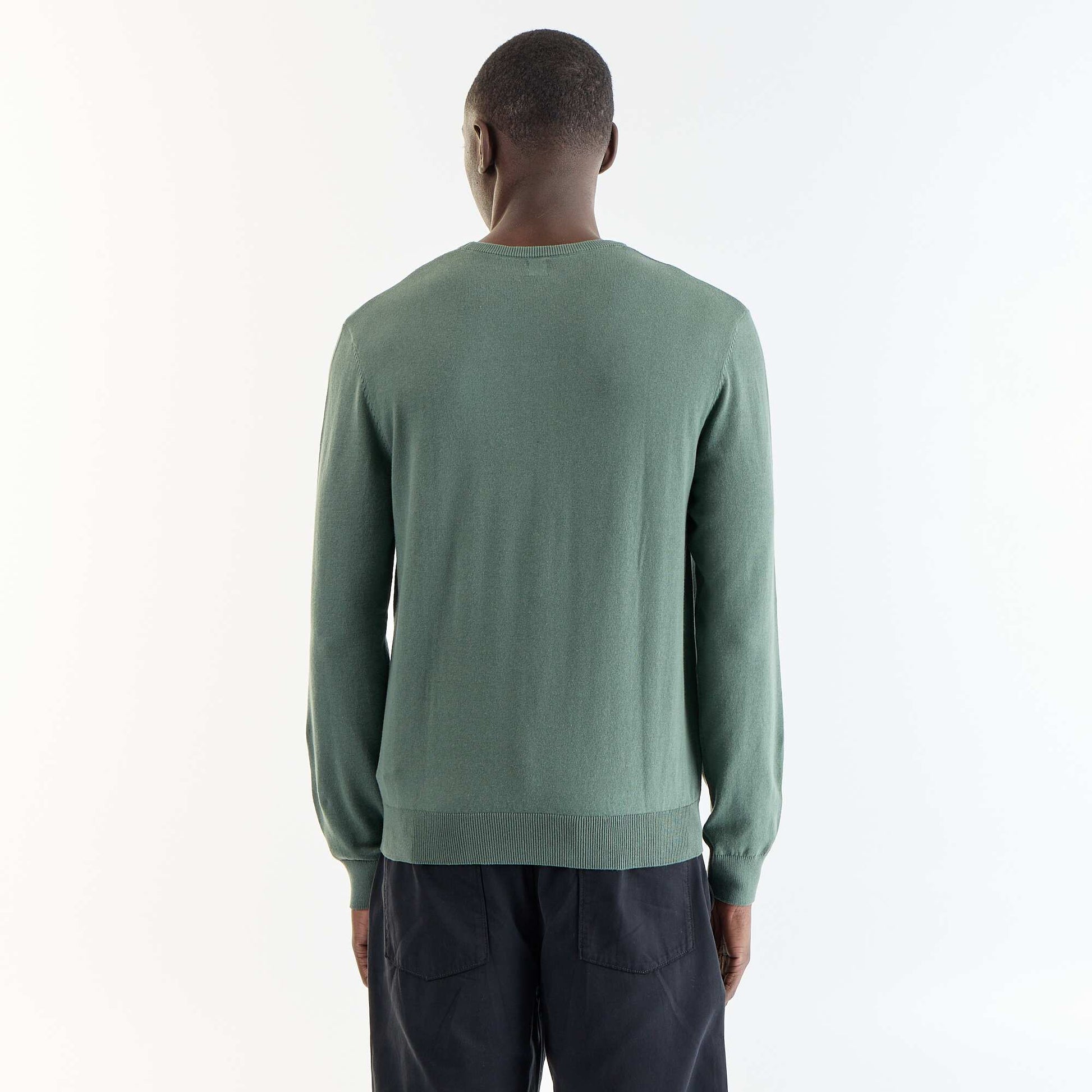 Pull uni à col rond VERT