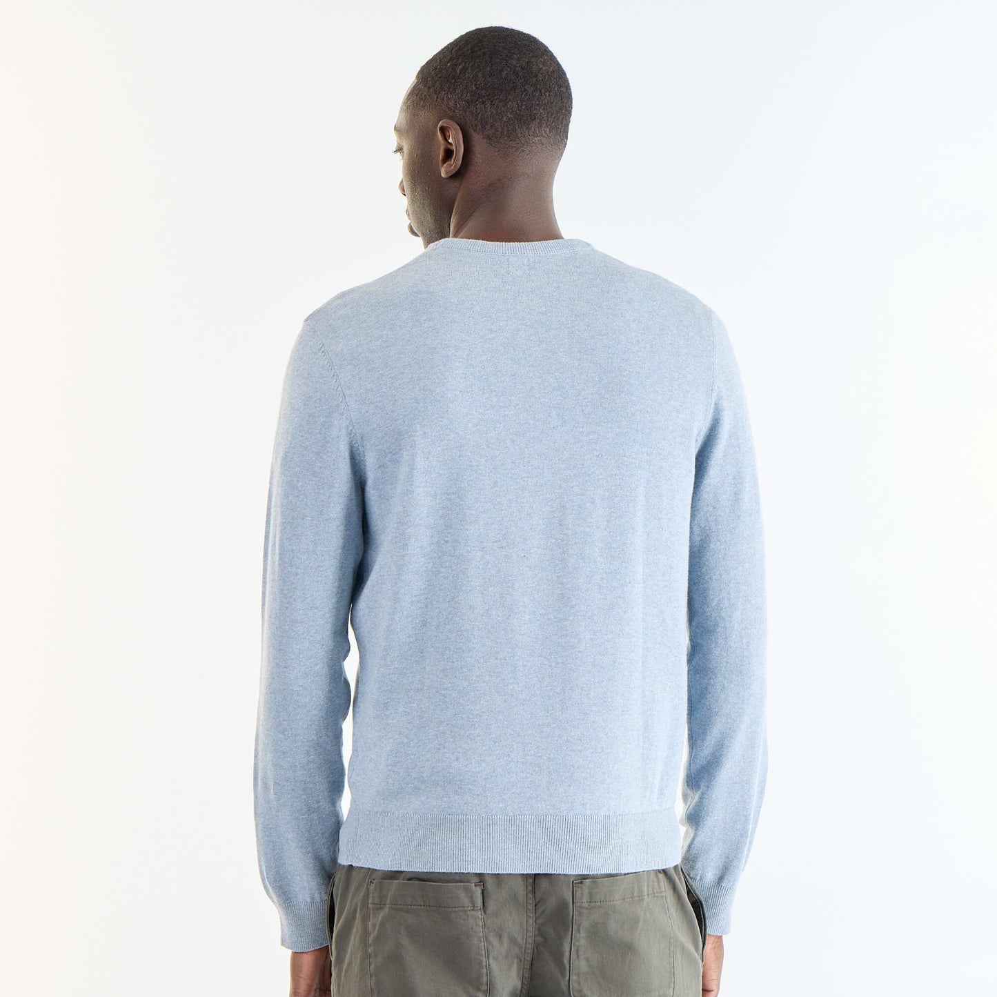 Pull uni à col rond BLEU