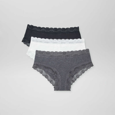 Lot de 3 shorties fines côtes GRIS