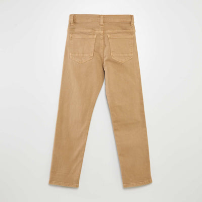 Jean slim à 5 poches Beige