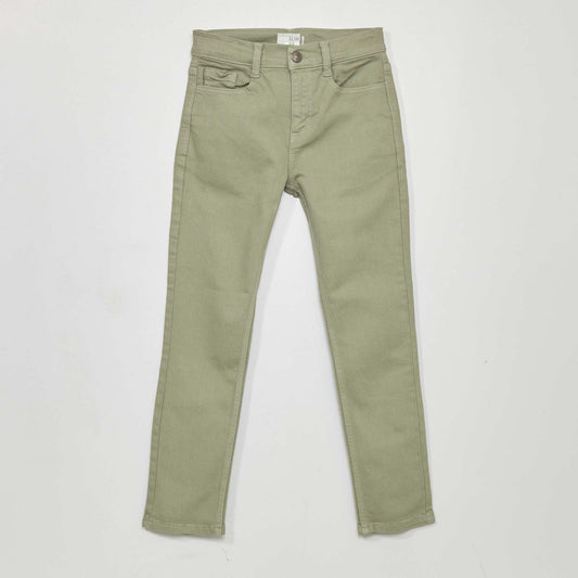 Jean slim à 5 poches Gris vert