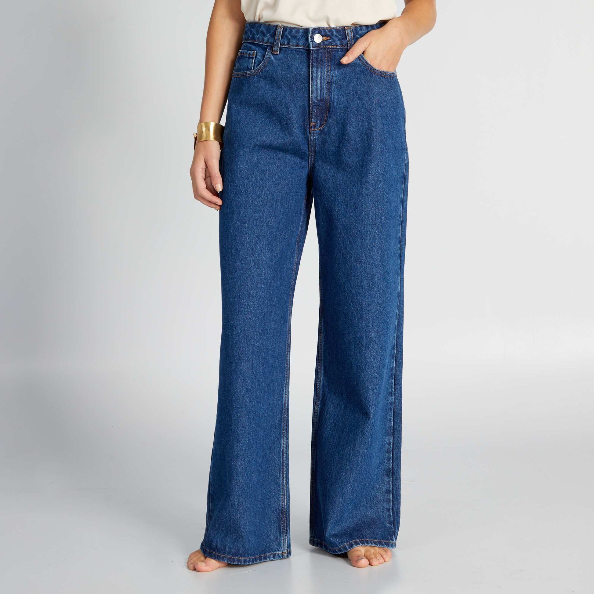 Jean wide leg - L30 STONE